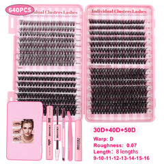 DIY Daily Natural Thick Segment Single Cluster False Eyelashes