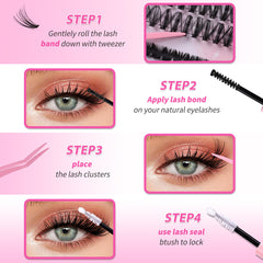 DIY Daily Natural Thick Segment Single Cluster False Eyelashes