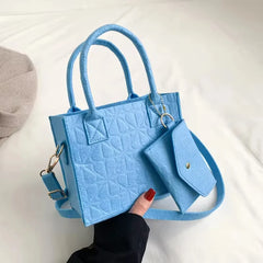 Minimalist Embossed Felt Lightweight Handbag