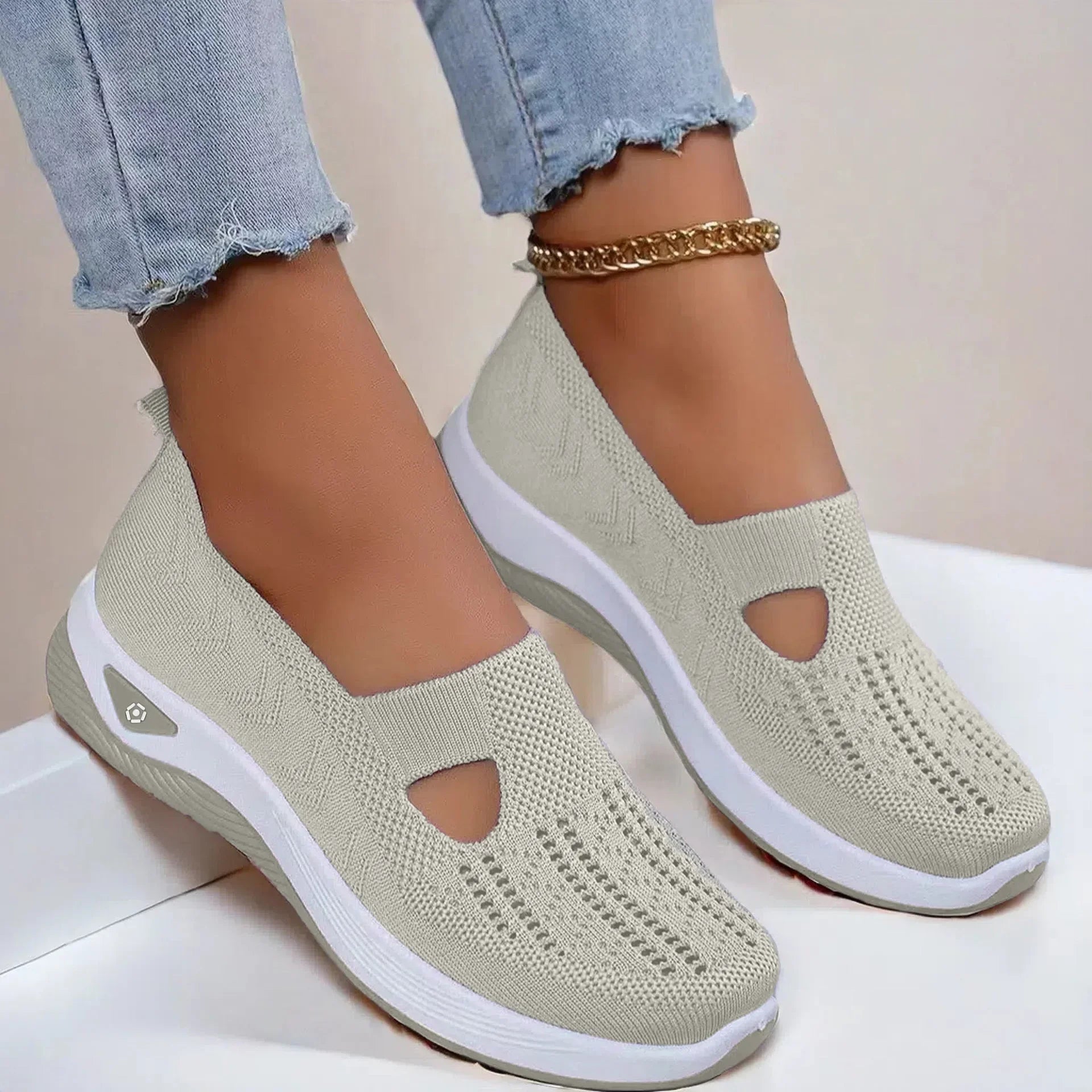 Summer Shoes for Elderly Women Breathable Anti Slip Soft Sole Casual