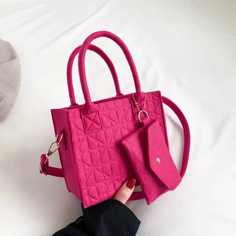 Minimalist Embossed Felt Lightweight Handbag