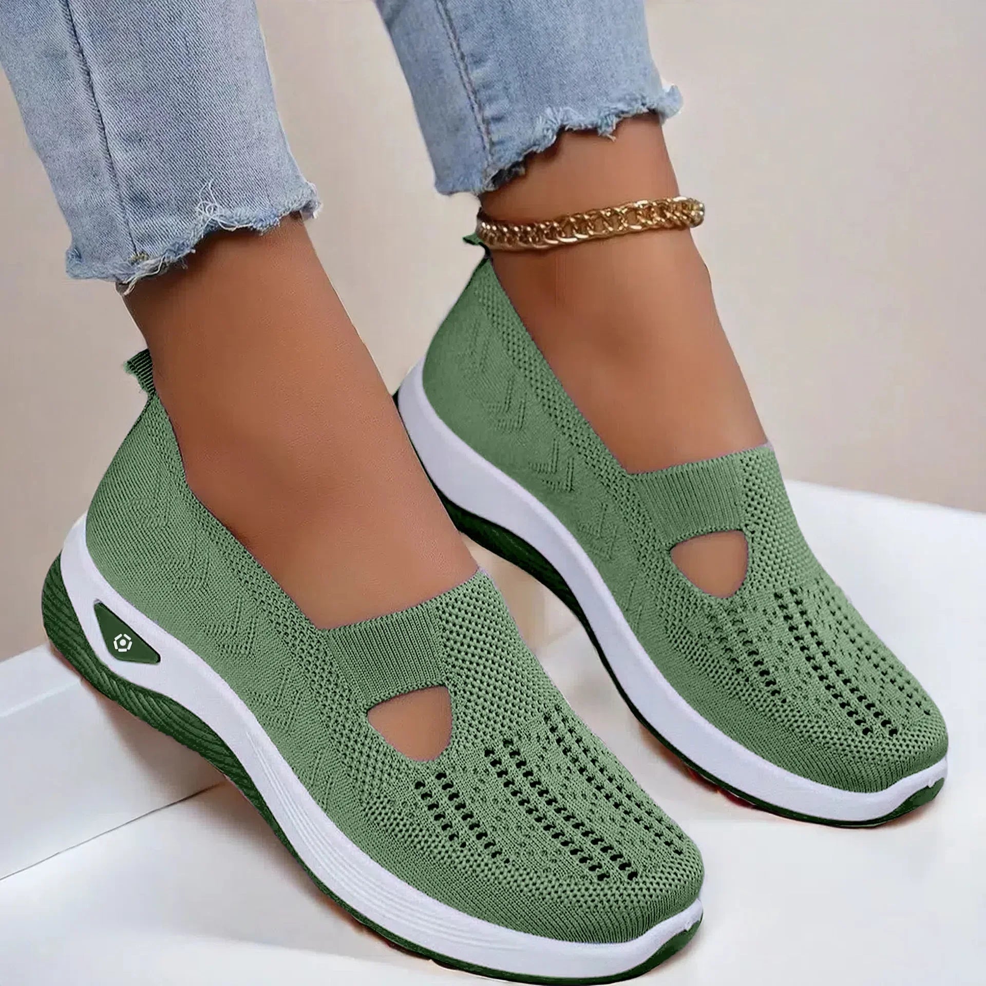 Summer Shoes for Elderly Women Breathable Anti Slip Soft Sole Casual