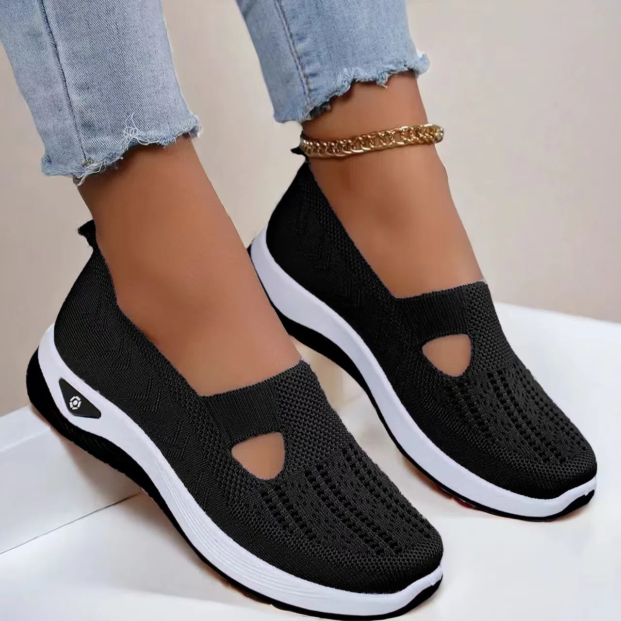 Summer Shoes for Elderly Women Breathable Anti Slip Soft Sole Casual