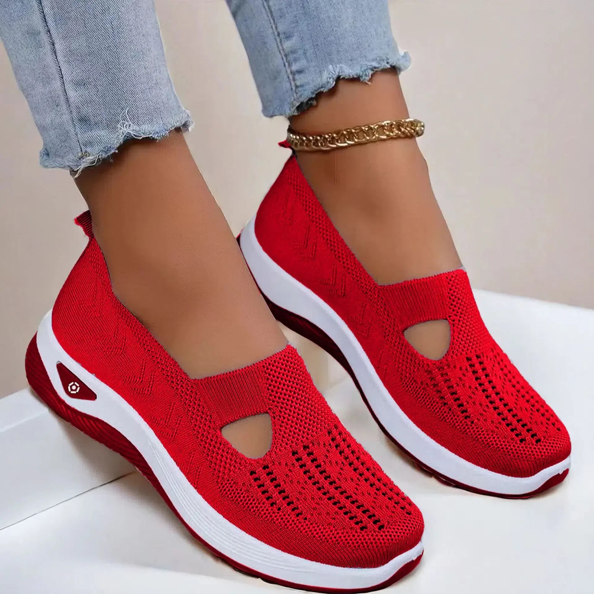 Summer Shoes for Elderly Women Breathable Anti Slip Soft Sole Casual